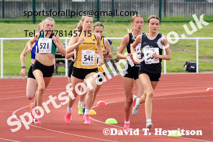 Womens under-17s 1500 metres, 2023 Northern Under-13s, Under-15s and Under-17s, Middlesbrough.  Photo: David T. Hewitson/Sports for All Pics